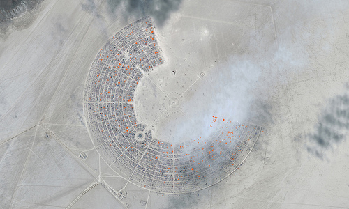 Burning Man 2012 :: Hexayurt Density Map by thejaymo (by-sa)