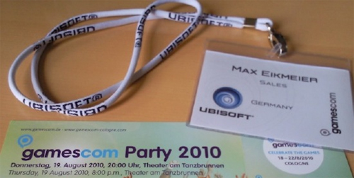 Max' Eintrittskarte zur gamescom 2010 (© zockworkorange.com) 